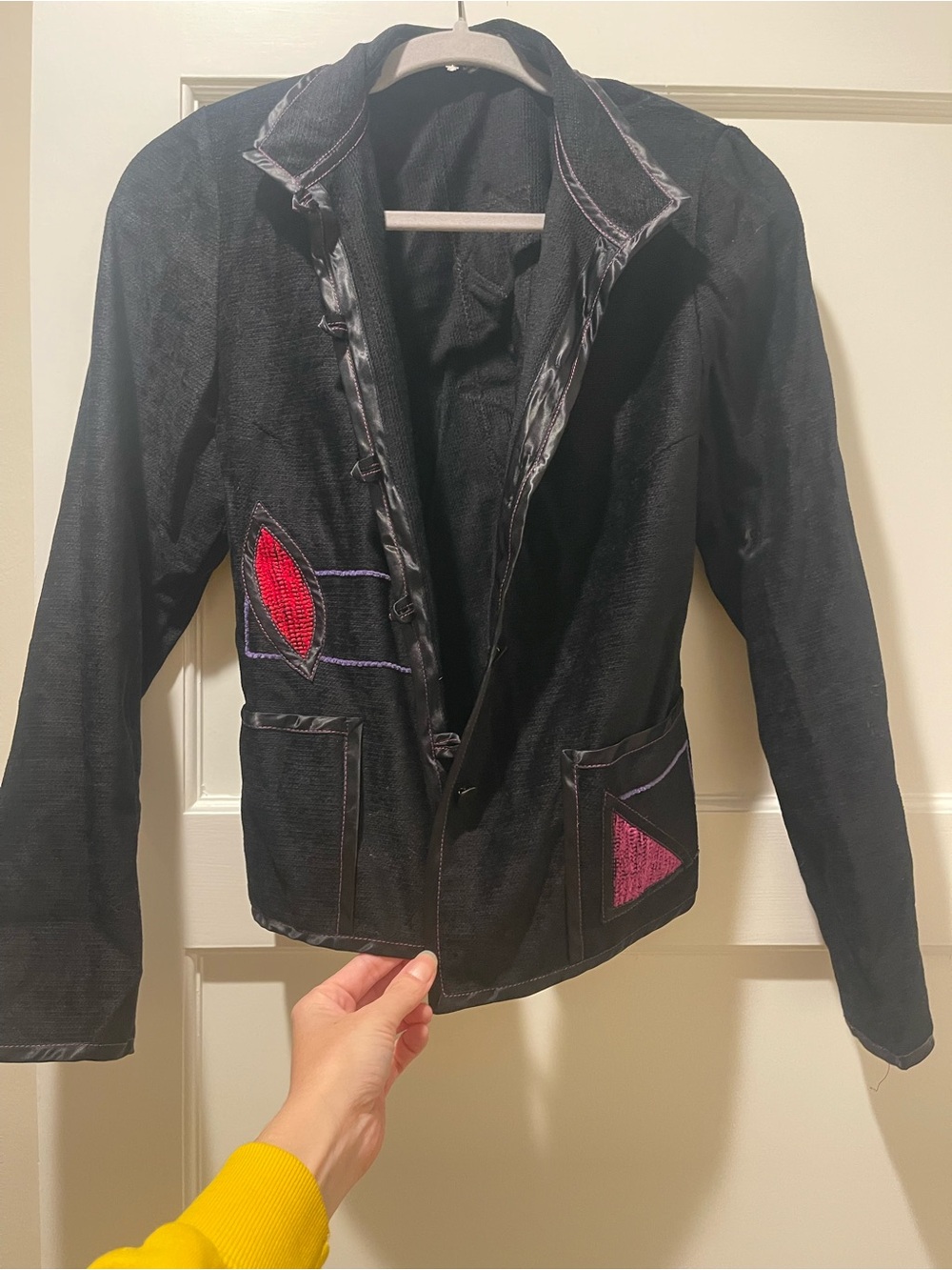 Annikki Karvinen Black Women's Embroidered Patch Jacket